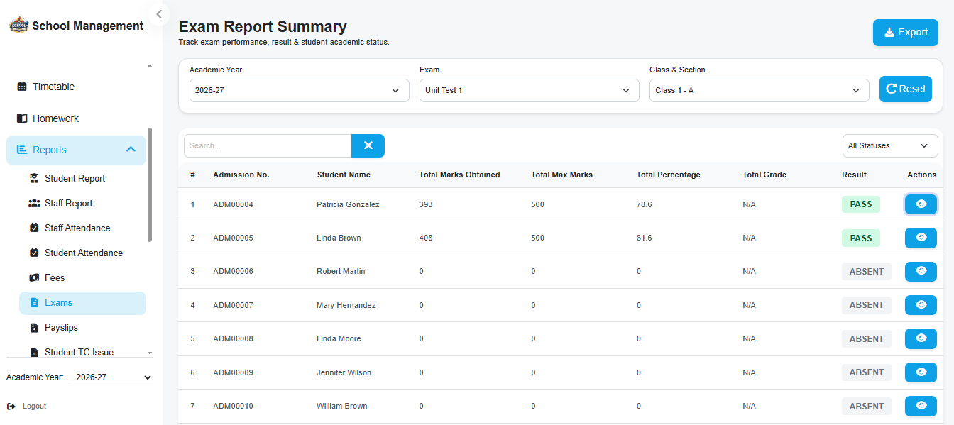 Student Dashboard Screenshot