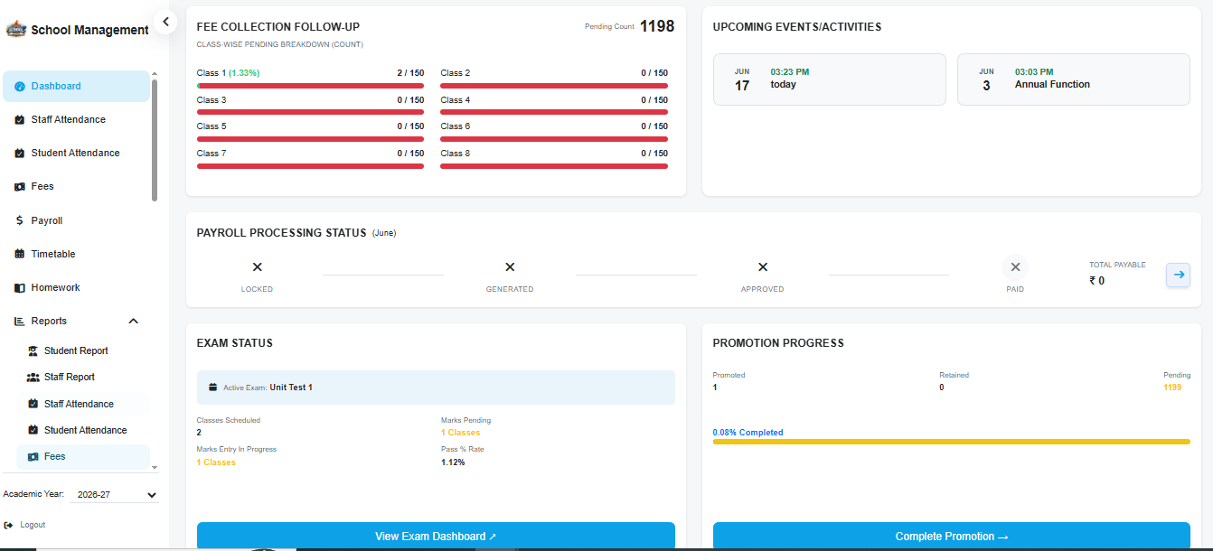 Student Dashboard Screenshot