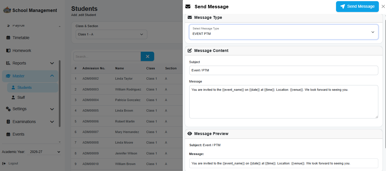 Student Dashboard Screenshot