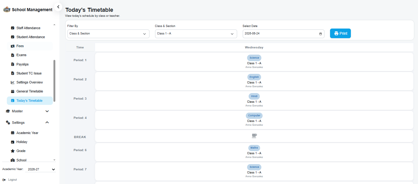 Student Dashboard Screenshot